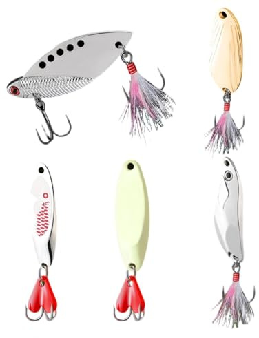 Generisk fiskesked, spoon, spinnblinkers – spinnbete med krok – skedblinkers – för River Reservoar Pond Shore Sea Surf Sjö Outdoor