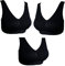 UtopyaUK 3 6 9 Pack Comfort Bra Women Girls Crop Top Seamless Bra Sleep Yoga Bralette Stretch Bras Sports Vest Wireless Post Surgery Bra Wire Free, 3 Black, XL