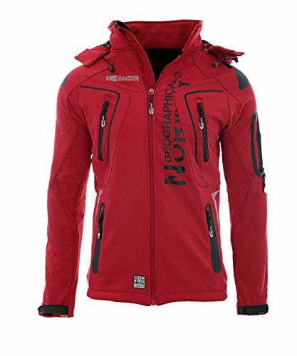 Geographical Norway Tangata Softshell för män, funktion utomhus (blå, Large), röd, M