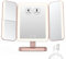 EASEHOLD Vanity Makeup Mirror 116 Led Lights,5000mAh Rechargeable,Adjustable 3 Color Lighting Modes, 2x/3x/10x Magnifying, 180° & 90° Rotation for Countertop Cosmetic, Rose Gold