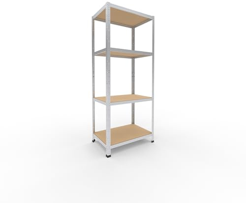 shelfplaza Home 180x75x50 cm Schwerlastregal in verzinkt mit 4 Böden und 175 kg Traglast pro Boden