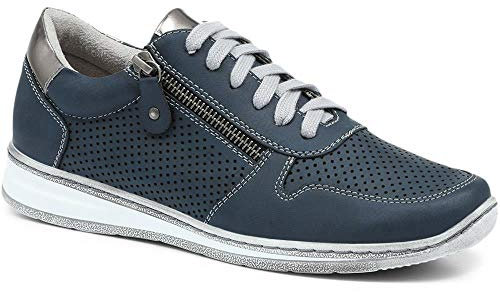 Pavers Women's Breathable Lace-Up Trainers in Navy - Shoes with Supportive Insole & Metallic Accents - Ladies Sports Footwear - Size UK 8 / EU 41