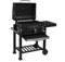WOLTU Barbecue Charbon de Bois, Chariot de Barbecue à Roulettes, avec Couvercle, Thermomètre, Poignée, Grille, Étagères, 117x71x107 cm, Noir