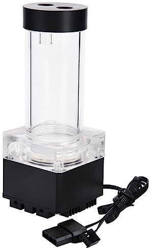 Lazmin 800L/H Computer CPU Wasserkühlung Wasserpumpe, 4 Meter Pumpenkopf Schnelle Wärmeableitung Computer Wasserpumpe Ultraleise Wasserpumpe Tank für PC