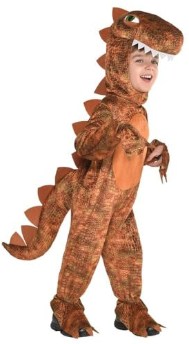 (PKT) (9904747) Costume tuta con cappuccio T-Rex per bambini (6-8 anni)