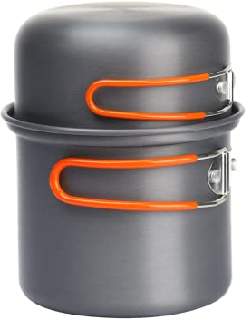 Fire-Maple FMC-207 Kit di Pentole da Campeggio Set da Cucina Pieghevole da Campeggio con Pentola e Ciotola, adatto per Solo Backpacking Ultraleggero 195g