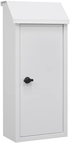 ARREGUI Panera SP008BN-P Buzón Exterior Grance para Pan, Buzón de Correo de Acero para Barras de Pan y Periódicos, Panera Exterior, Gran Capacidad, Sin Llave, Apertura de Pomo, Blanco