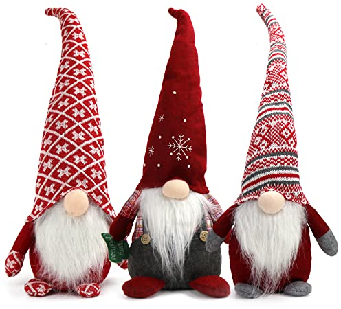 Weihnachten Deko Wichtel, 3 Stück Weihnachtsdeko Wichtel, Schwedische Wichtel Weihnachtsmann Festliche Geschenke Weihnachten Tischdekoration Basteln Deko für Kinder Familie Festliche Geschenk