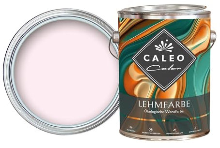 Caleo Color Clay Paint Sugar Cotton Light Pink, 2.25 Litres - Ecological Wall Paint for Living Room etc. - High Coverage, Drip-Free, Odourless