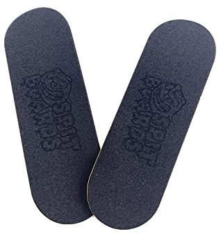 SPITBOARDS Fingerboard Grip Tape 36 mm x 96 mm (1mm Thick) 3 pcs Round Cut Shape cut out with Laser Logo 3 pieces for Fingerboard Or Fingerskate Griptape (36 mm x 96 mm)