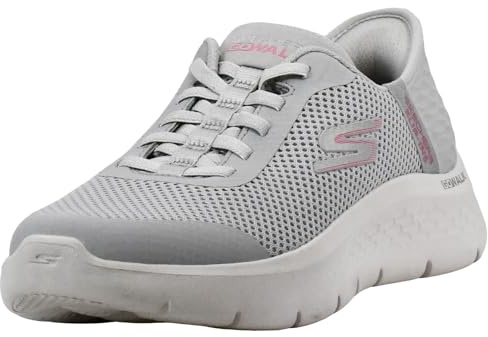Skechers, Grand Entry, Zapatillas sin Cordones para Mujer Go Walk Flex, Gris Topo, 39.5 EU