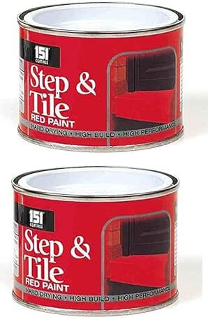 YSAMAX 2X Red Glossy Paint for Tiles, 151 Coatings Step & Tile Glossy for Wood, Metal, Concrete Topcoat Paint, Ideal For Indoor and Outdoor, (Pack of 2, 180 ML)