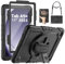 SEYMAC Case for Samsung Galaxy Tab A9 Plus 11 inch 2023, Shockproof Protective Galaxy A9 Plus Tablet Case With Screen Protector/Hand Strap/Rotating Stand,SM-X210/SM-X216/SM-X218 Case, Black