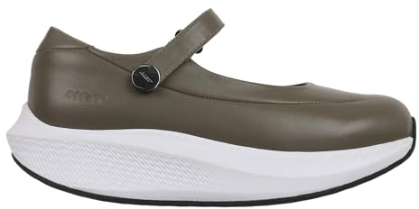 MBT Sirima 8 tipo Bailarinas de Mujer de vestir. Zapatos para Caminar Anatómicos y Cómodos. Calzado Fisiológico Confort y Estabilidad con Suela balancín. Manoletinas Casual sin cordones. color Verde