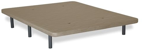 Matnature | Base Tapizada 3D l Estructura Estable Madera | Bastidor Metálico Super Resistente | Transpirable Aireadores Sistema FreshAir | Altura Base + Patas +/- 30 cm (Beige, 150 x 200 cm)