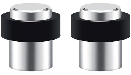 lot de 2 Butée de Porte Sol, Hauteur 45mm, Arrêts de Portes en Acier Inoxydable avec Vis, Butoir Porte