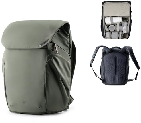 PGYTECH OneGo 2 Kamerarucksack 25L mit Laptop/iPad-Fach Wasserdichter Kamerarucksack für urbane & Reisefotografie – kompatibel mit Sony/Canon/Nikon/DSLR/SLR spiegellosen Kameras, Kiefern Grün