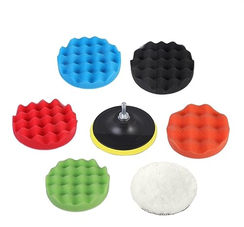 Mikinona Lot De 7 De Polissage Pour Voiture Disques De Polissage En Laine Pour Cirage Polissage Scellement Finition Compatible Avec Perceuse