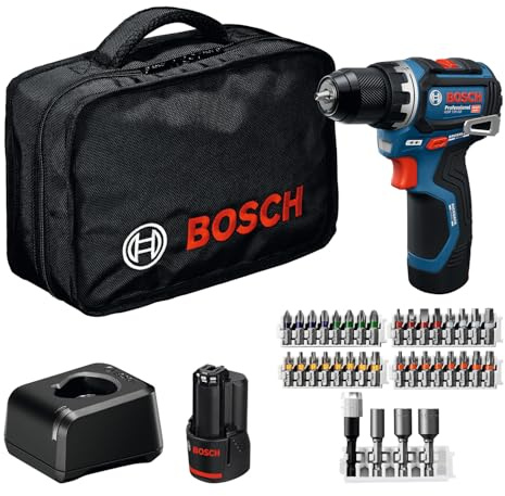 Bosch Professional 12V System sladdlös borrskruvdragare GSR 12V-32 (Advanced KickBack Control, borstlös motor, inkl. 2,0 Ah, GAL 12V-20, tillbehör, Pick & Click-inlägg, verktygsväska)