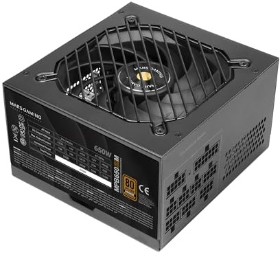 Mars Gaming MPB650SIM, Fuente Alimentación Full Modular ATX 650W, 7 Años Garantía, 80Plus Bronze 230V EU, Ventilador SI 120mm, Tecnología AI2-RPM, DC-DC y SMD, Condensadores Japoneses 105°C, Negro