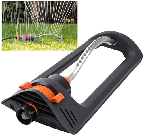 VIFERR Aspersor oscilante, Aspersor de Césped Oscilante Automático, Aspersores de Riego Césped Oscilante para Patio Parque Césped Jardín, Herramienta de Riego para Jardinería