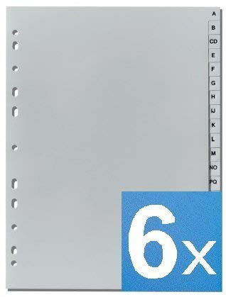 5-Star - Separadores de letras A-Z DIN A4, altura completa, gris (6)