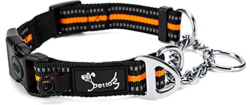 PETTOM Hundehalsband, Zugstopp Halsband Hunde mit Sicherheitsschloss, Halsband Breit Verstellbar und Reflektierend für Große Mittlere und Kleine Hunde