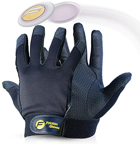 Friction Gloves - Disc Golf Gloves - Rubberized Palm and Fingers for Amazing Grip on All Your Throws - Perfect for Driving & Putting - Play Your Best in Any Weather - (Adult Large)