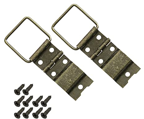 HMF 6496 Vintage Deko Scharnier klein, Aufstellscharnier aus Metall | 2 Stück | 22 x 57 mm | Bronze