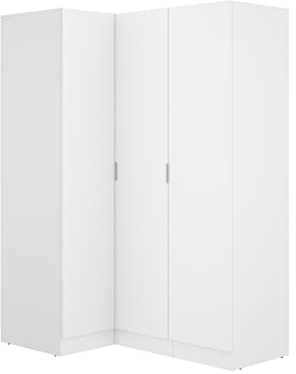 DEKIT GRUPO RIMOBEL ESSEN - Armadio angolare con 3 porte - BIANCO - 184 cm (Alto) x 91 cm (Largo) x 133 cm (Prof.)