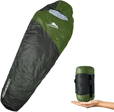 Steinwood Sommerschlafsack Ultra leicht, Schlafsack koppelbar, Camping Schlafsack Outdoor, Deckenschlafsack, Mumienschlafsack