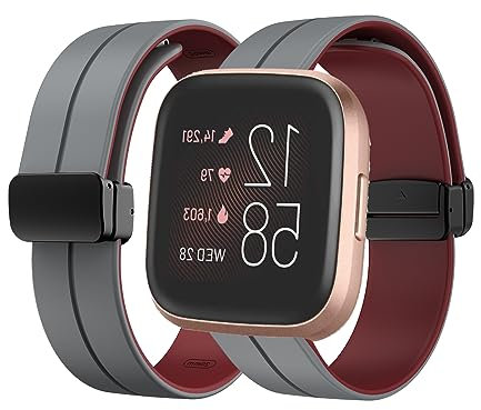 Silikon Armband für Fitbit Versa 2 Magnetisch Armband Ersatzarmband Sport Silikon Weiches Armbänder mit Herren Damen Sportarmband mit Fitbit Versa 2 Ersatzband (11,Versa 2)