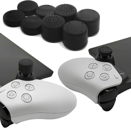 GIOPUEY Joystick Kappen Kompatibel mit PlayStation Portal Remote Player, 8 Stück Silikon Thumb Grip Caps Schutz hülle Kappen Case Cover, Weich Anti-Rutsch - Black