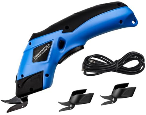 Hsthe Sea USB-elektrische Schere, kabellose Teppichschere, tragbare elektrische Stromschere für Teppich, Stoff, Leder, Karton