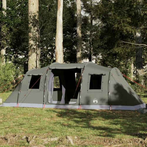 Homgoday Tunnel-Familienzelt 6 Personen Tunnelzelt Familienzelt Campingzelt Gruppenzelt Gartenzelt Zelt für Camping Reise Trekking Garten Olivgrün Wasserdicht