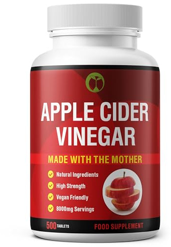 Apple Cider Vinegar Tablets 4000mg Vegan High Strength | Natural Foundation Supplements (500)