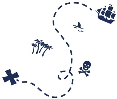 Tattwo.me – Tatouage temporaire pour adultes et enfants, dure 2 semaines, résistant à l'eau – carte de chasse aux trésors – Encre végétale - certificat cosmétique UE – (M0134)