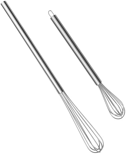 Schneebesen Set Edelstahl, Rührbesen 18cm und 26cm für Mischen, Aufschäumen und Schlagen