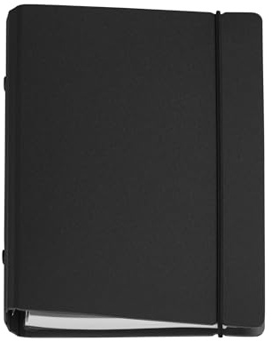 Miquelrius - 2026 veckokalender med påfyllningsbara ringar, veckoplanering, liknande A6+ (117 x 182 mm), hårt PU-fodral, papper 80 g/m², ES-EN-PT, svart