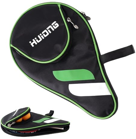 Custodia per racchetta da ping pong con scomparto per palla, custodia per racchette da ping pong, borsa da ping pong, custodia per racchette da ping pong, custodia per 2 racchette e 3 palline