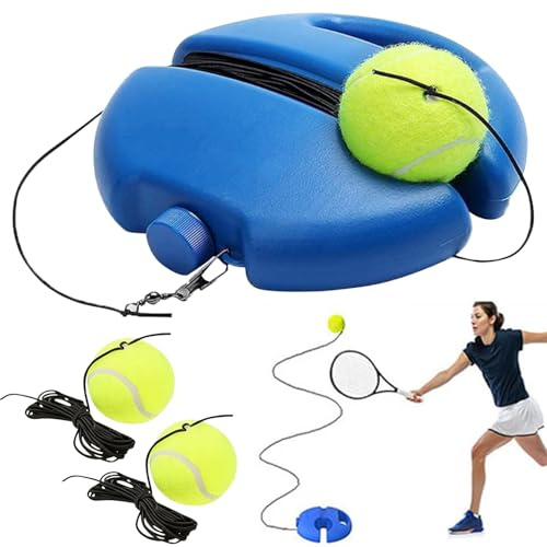 Tennis Trainer Rebound Balls - Blue Tennis Ball Machine with String, Anti-Tangle String Tennis Practice Equipment - Tennis Buddy for Adult Solo Training Kids Player Beginner