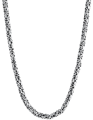 Kuzzoi massive 925 Sterling Silber Königskette Herren Halskette, Dicke 5mm, Länge 50 cm, mit Schmuckbox - 345053-050