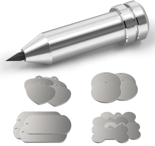 Cricut Explore, Maker, Air, Air 2, Explore One: Engraving & Etching Tips/Tools with 16 Modern Classic Silver Blank Tags & Labels