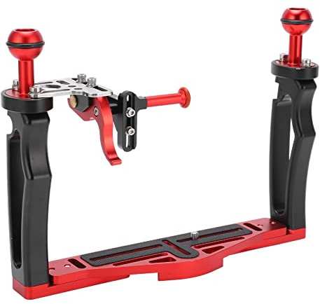 VBESTLIFE Dual Handle Tray Stabilizer Rig, Aluminum Alloy Diving Underwater Camera Housing Tray with Shutter Trigger, for Underwater Balance Shooting
