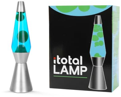 I-Drink Lámpara de Lava Base Plata, líquido azul/grön