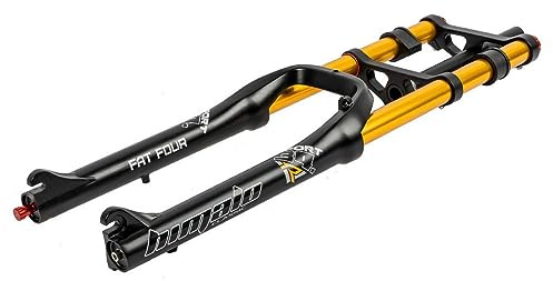 HIMALO 26 Inch Bike Suspension Fork 4.0'' Tire Fat Fork Straight Double Shoulder Downhill Bike Air Fork Travel 160mm Rebound Adjustable Manual Lock