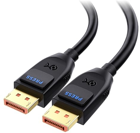 Cable Matters [certificación VESA] cable DisplayPort 2.1 80 Gbps de 1 m, cable DP80 con 16K 60 Hz, 8K 240 Hz, 4K 240 Hz en negro con FreeSync, G-SYNC y HDR para monitor, PC, RTX 4080/4090, RX 7900