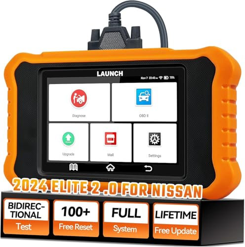 LAUNCH X431 Elite V2.0 per Nissan OBD2 Auto Diagnostica italiano di Tutti i Sistemi, OBD 2 Diagnosi con 50+ Funzione di Ripristino, Oil Reset Bidirezionale Codifica ECU Battery Registration DPF EPB