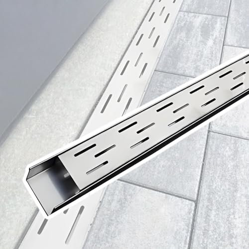 Canaletta Scolo Acqua Piovana, Canaletta Scolo Acqua Piovana Canale di Scarico Stretto in Acciaio Inossidabile 304, Filtri Lineari per Grondaie Giardino Terrazza,5×5cm/2×2in