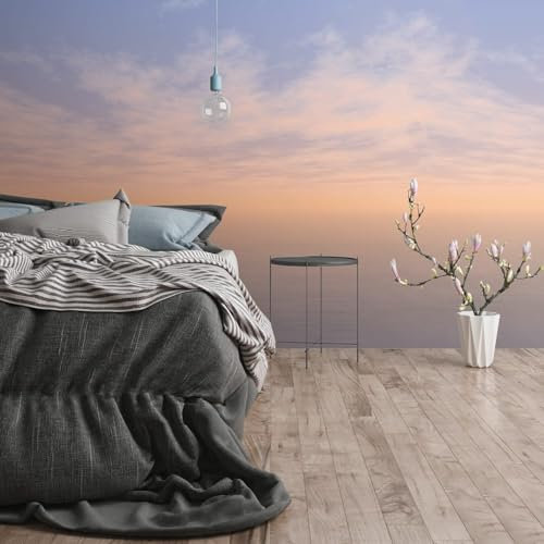 Profhome Clouds Wallpaper 392291-GU Non-Woven Wallpaper Blue Grey White Photo Wallpaper Wall Mural 0.53 m x 14.40 m / 7.42 sqm